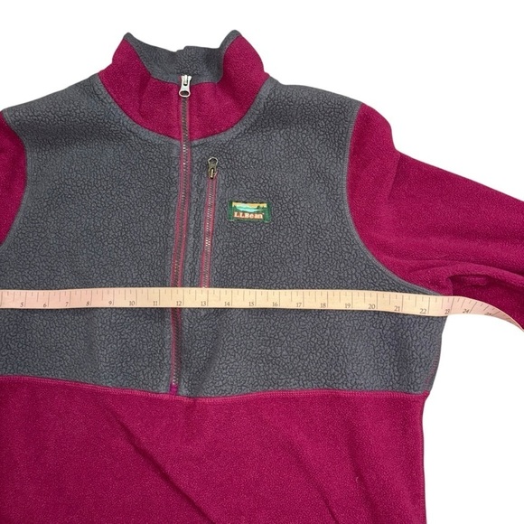 LL Bean Fuschia Gray Fleece Quarter Zip Jacket Women’s XL Winter Cozy Comfort - Picture 10 of 13